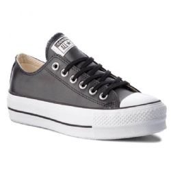אולסטאר שחור עור נמוך פלטפורמה 561681C Allstar